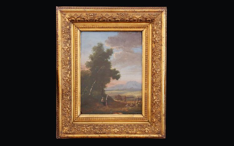 Naturalistic landscape Oil on wood panel