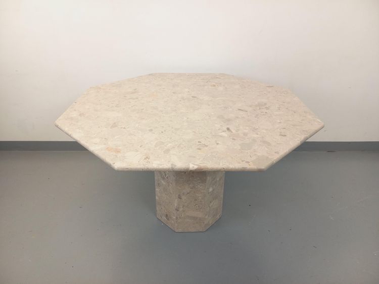 Vintage octagonal marble dining table from the 70s/80s
