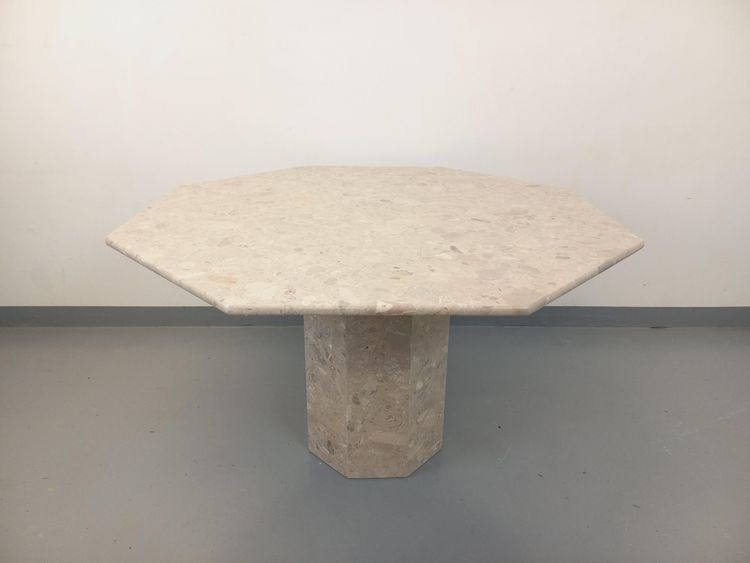 Vintage octagonal marble dining table from the 70s/80s