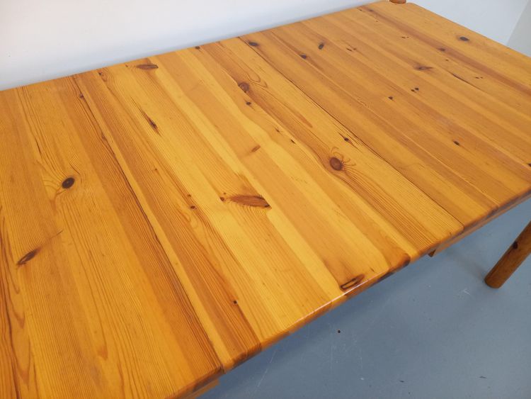 Vintage rectangular pine dining table from the 1960s/70s with extension