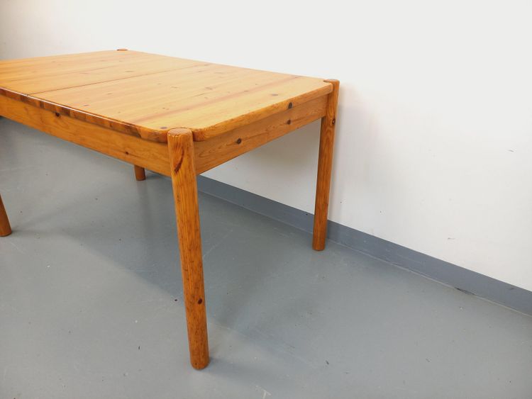 Vintage rectangular pine dining table from the 1960s/70s with extension