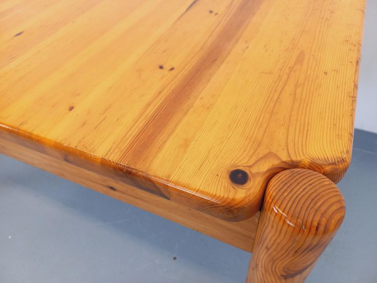 Vintage rectangular pine dining table from the 1960s/70s with extension