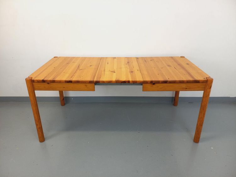 Vintage rectangular pine dining table from the 1960s/70s with extension