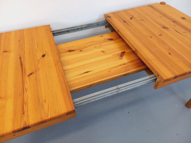 Vintage rectangular pine dining table from the 1960s/70s with extension