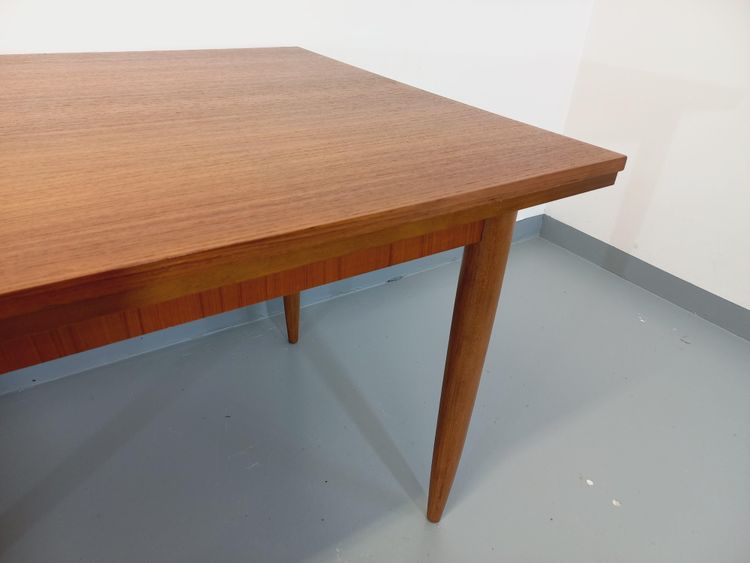 Vintage Scandinavian style teak dining table from the 1950s/60s with extensions