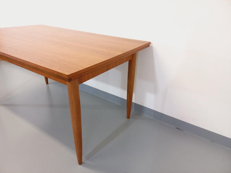 Vintage Scandinavian style teak dining table from the 1950s/60s with extensions