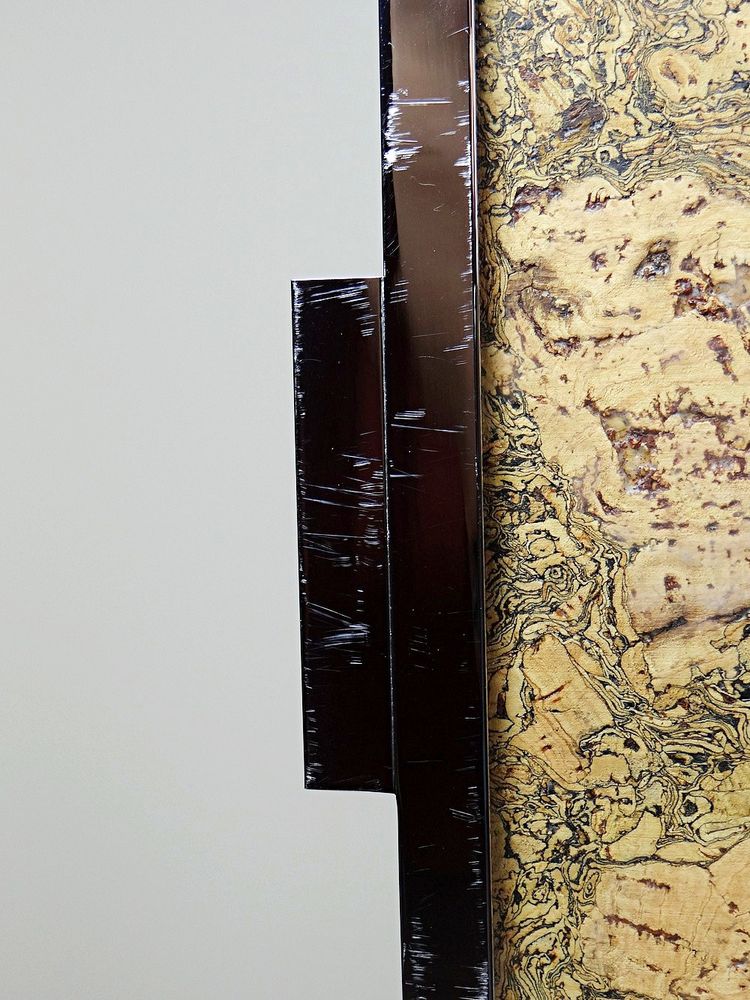 Mid-century chic Chrome, cork and glass plate tray from the 70s