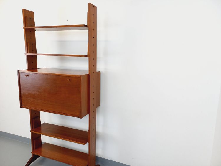 Vintage 1960s modular teak secretary bookcase/shelf