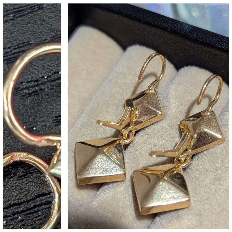 Orecchini pendenti in oro 18k e granati di Perpignan, 6,41 g CIRCA 2000