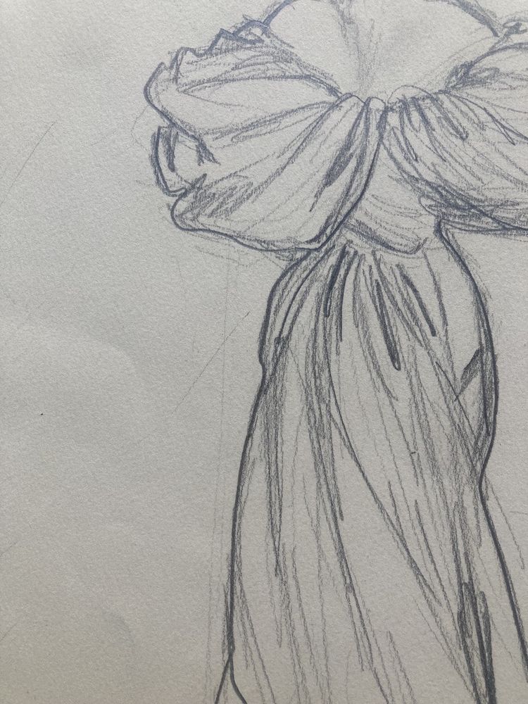 René Gruau, Robe Schiaparelli, Dessin Au Crayon