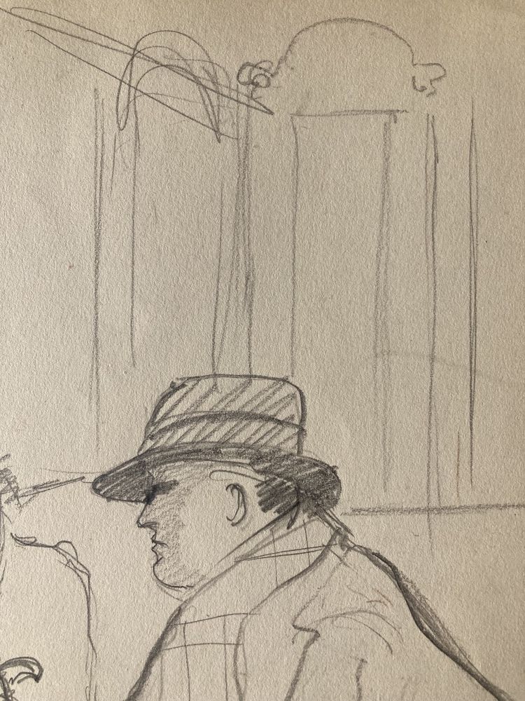 Dunoyer de Segonzac, Al ristorante, disegno a matita