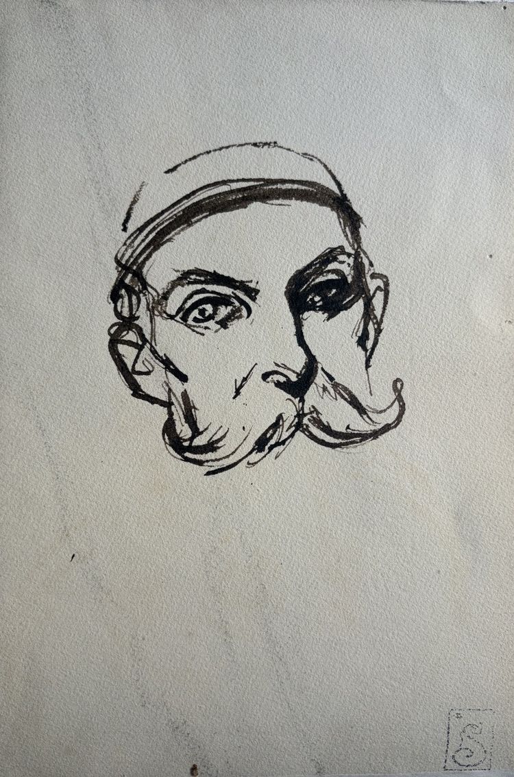 Steinlen, Portrait of Zo d'Axa, 1921, ink