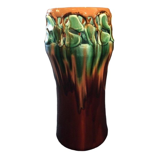 Cache pot - Porte-parapluie - Faïence - Les Orchies France - Art Nouveau - Vers 1900