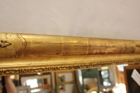 Miroir Ancien Rectangle Feuille d'Or 65 X 81 Cm