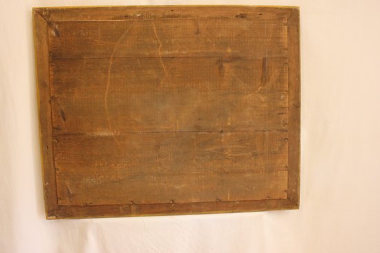 Miroir Ancien Rectangle Feuille d'Or 65 X 81 Cm