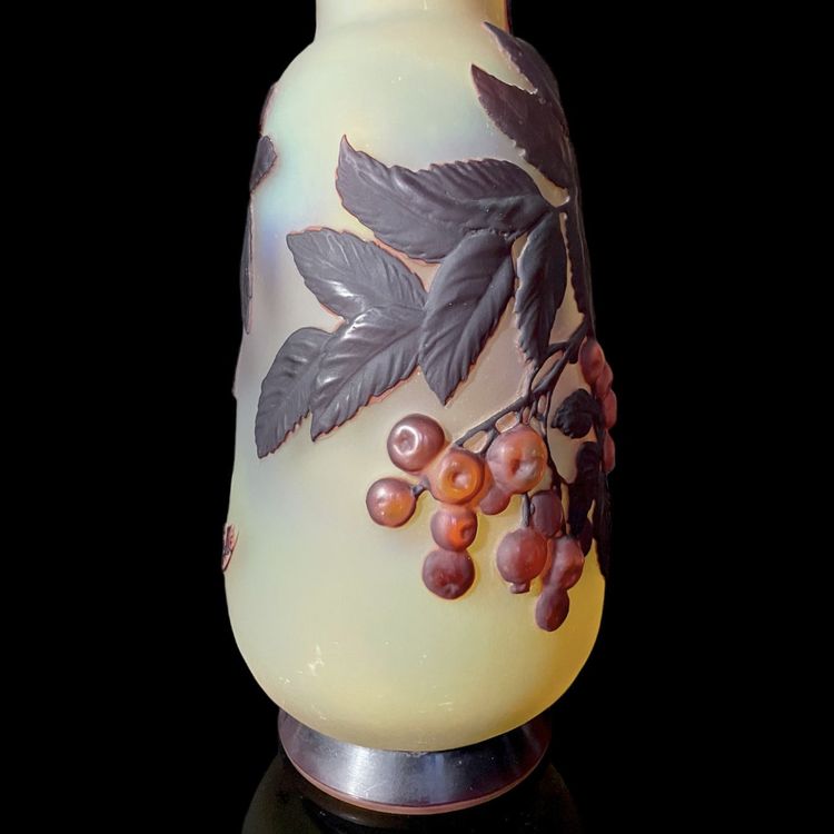 Rare blown molded vase by Gallé