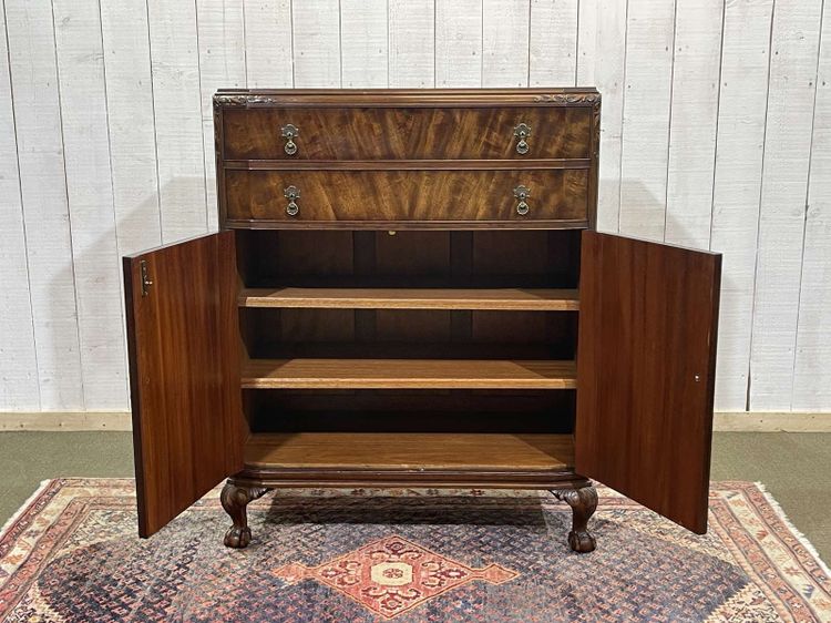 Englisches Mahagoni-Sideboard aus den 1930er Jahren mit 2 Schubladen