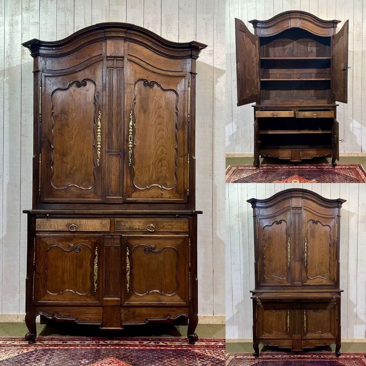 Credenza a due ante in rovere e castagno, lavorazione bretone della fine del XVIII secolo