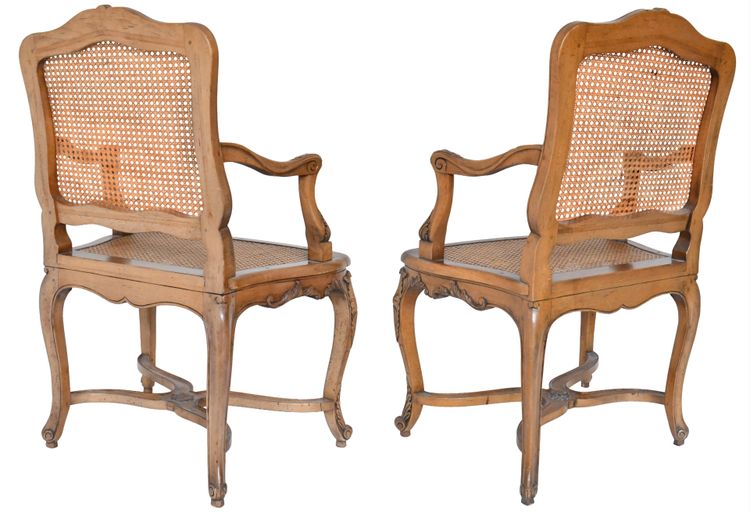 Coppia di poltrone in canna in stile Regency