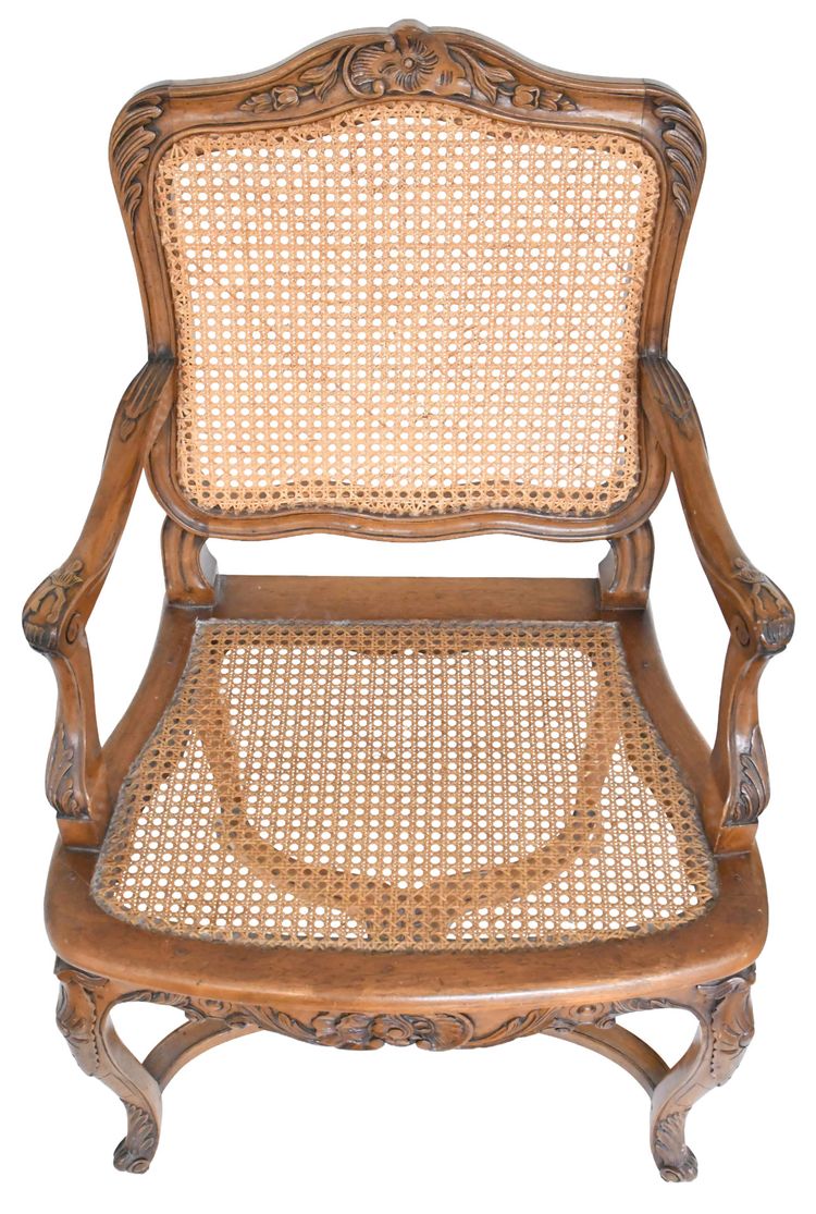 Coppia di poltrone in canna in stile Regency