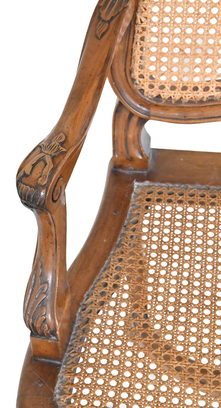 Coppia di poltrone in canna in stile Regency