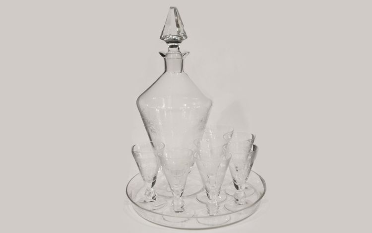 Cristal, service à liqueur