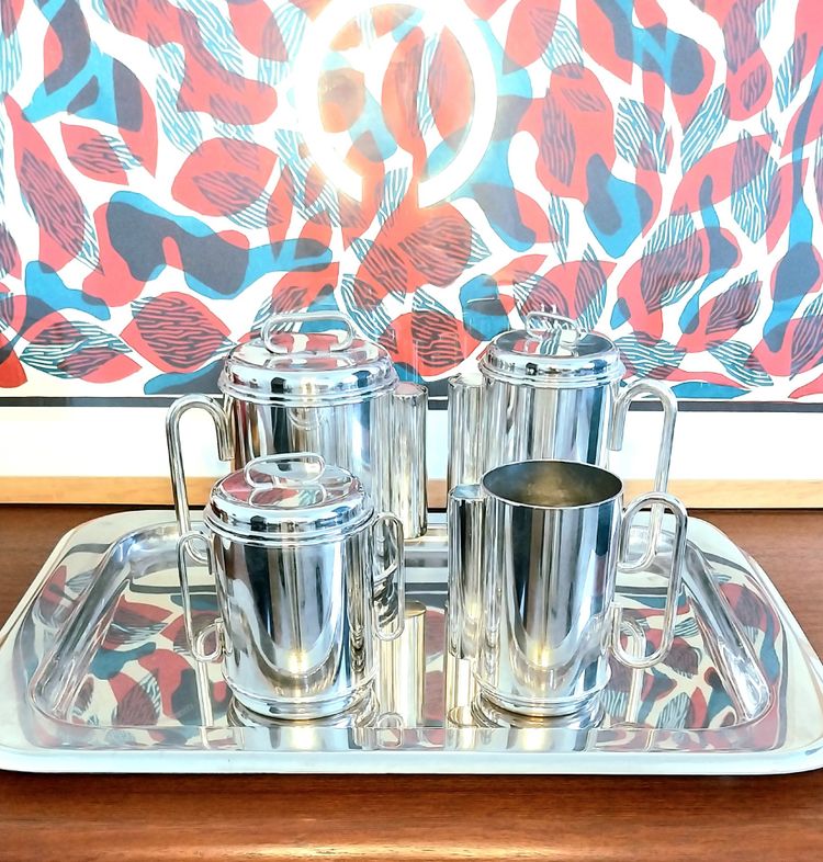Magnificent and rare Italian silver-plated tea and coffee service