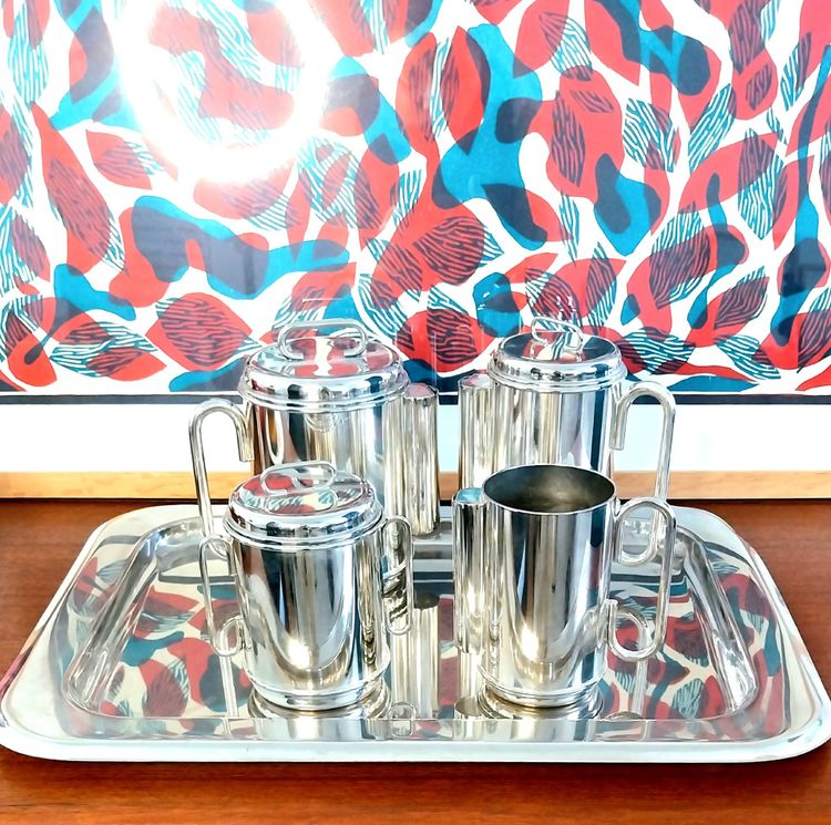 Magnificent and rare Italian silver-plated tea and coffee service