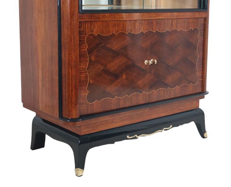 Vitrine aus Palisanderholz im Art-Deco-Stil