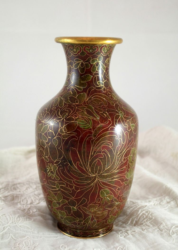 Cloisonné enamel vase, China, mid-20th century