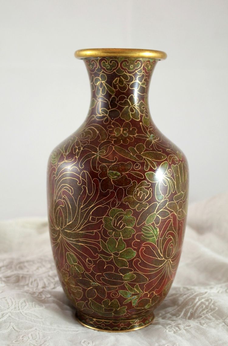 Cloisonné enamel vase, China, mid-20th century