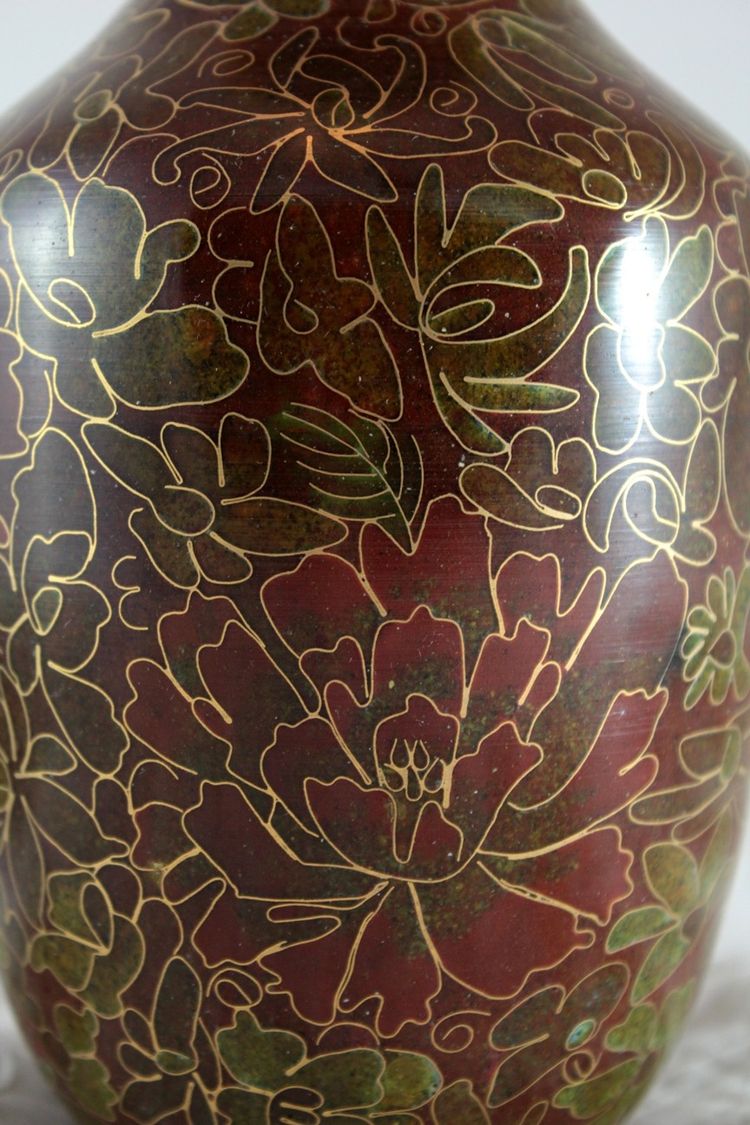 Cloisonné enamel vase, China, mid-20th century
