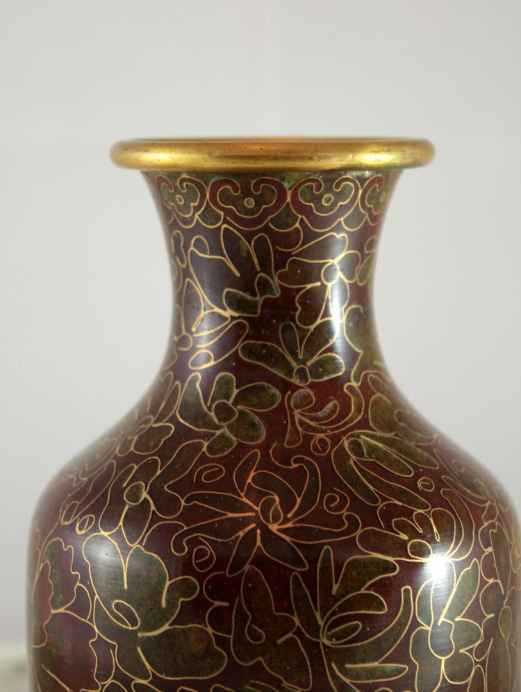 Cloisonné enamel vase, China, mid-20th century