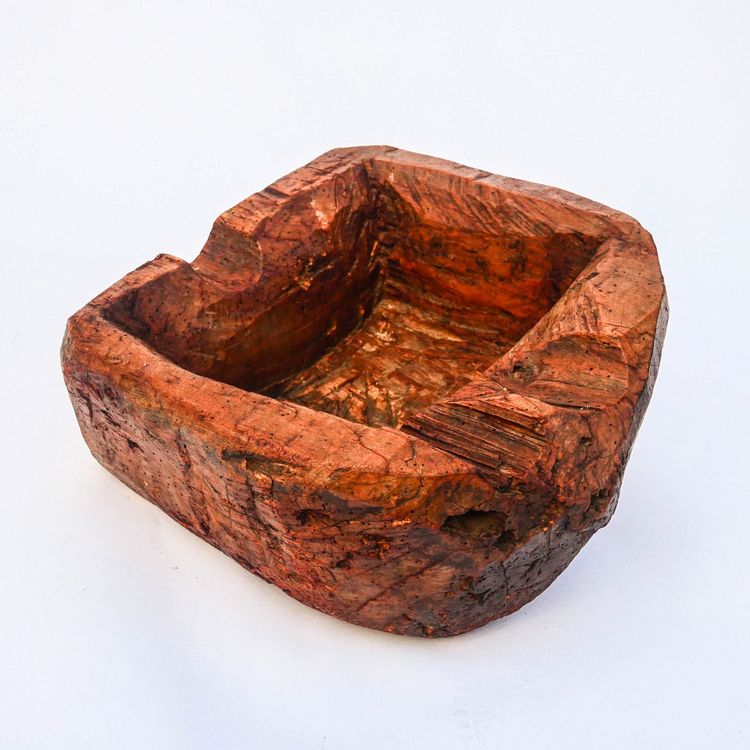 Récipient en bois massif ancien – Objet utilitaire rustique