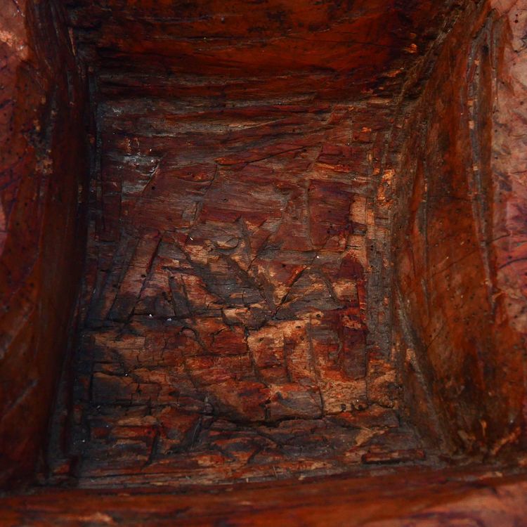 Récipient en bois massif ancien – Objet utilitaire rustique