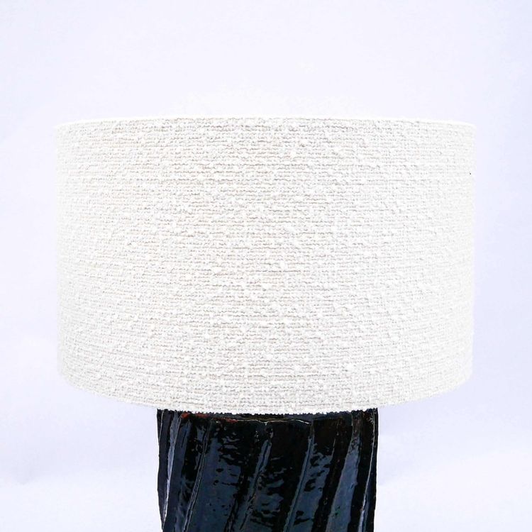 Glazed Terracotta Lamp with Sculpted Twist Motifs – Italy, 1960s