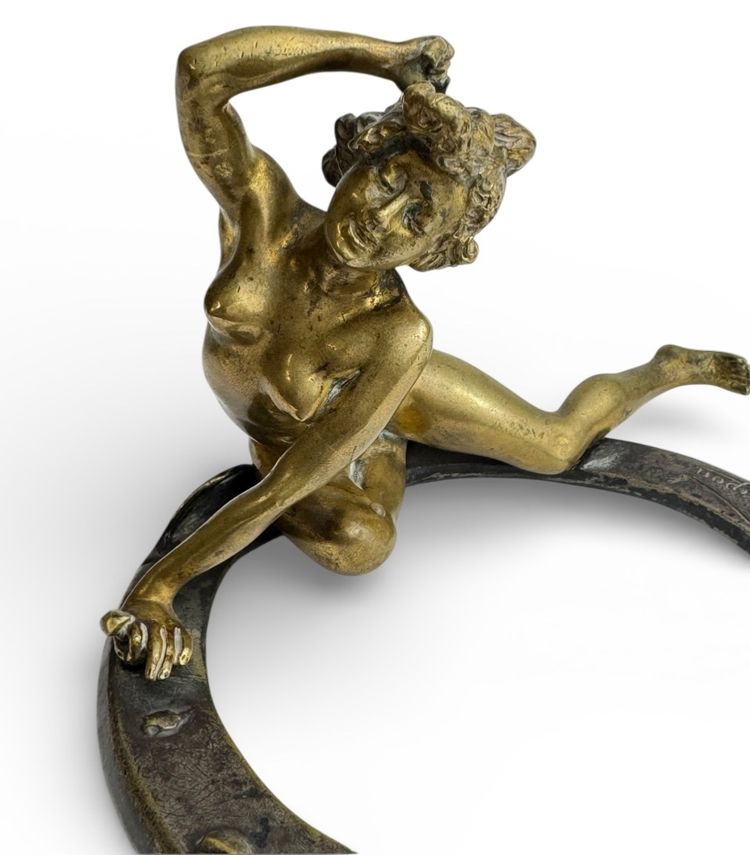 Georges Récipon sculpture en bronze "Porte-bonheur"