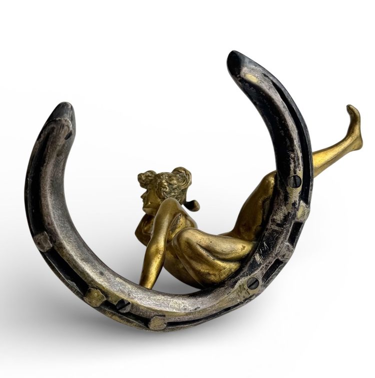 Georges Récipon sculpture en bronze "Porte-bonheur"