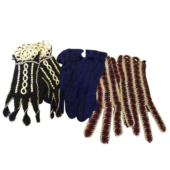 Gants anciens au crochet 