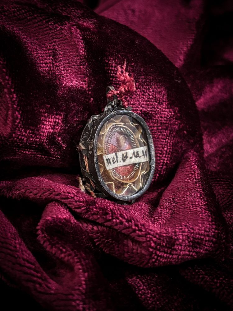 Silver reliquary containing a fragment of the Virgin Mary's veil