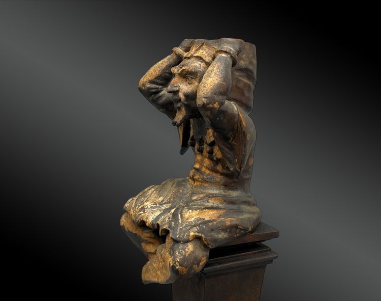 LE FOU, TILL L’ESPIÈGLE, SCULPTURE SUR BOIS, ÉLÉMENT MOBILIER Europe, XIXème siècle