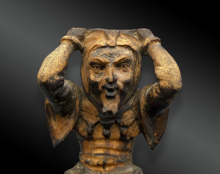 LE FOU, TILL L’ESPIÈGLE, SCULPTURE SUR BOIS, ÉLÉMENT MOBILIER Europe, XIXème siècle