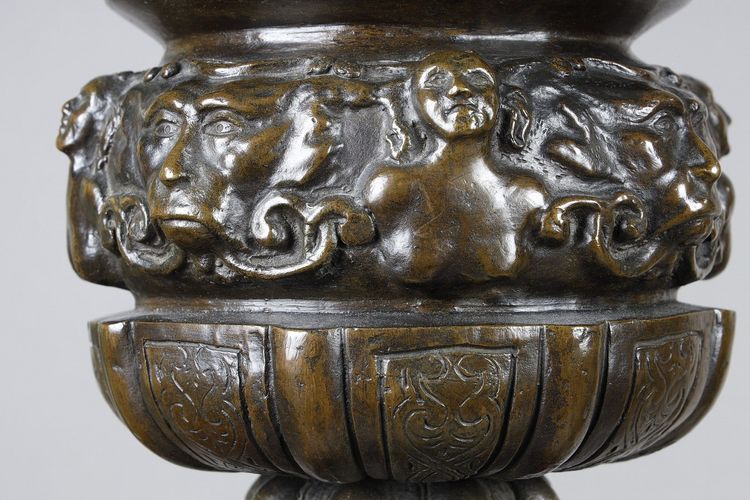 Paire de chenets landiers dans le goût de la Renaissance