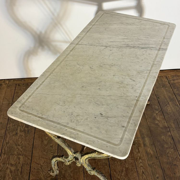 19th century cast iron and marble table