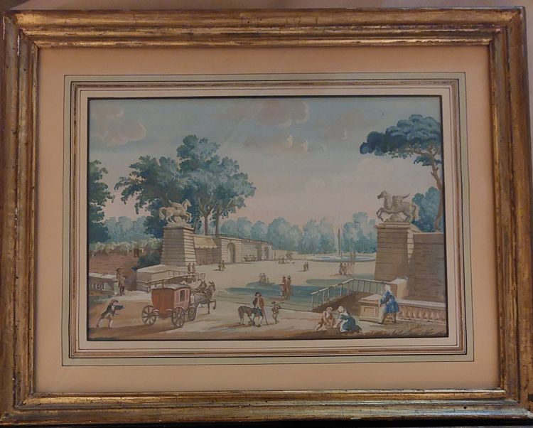 Drei Gouachen, eine davon mit dem Monogramm J.H. 1827 - Paris