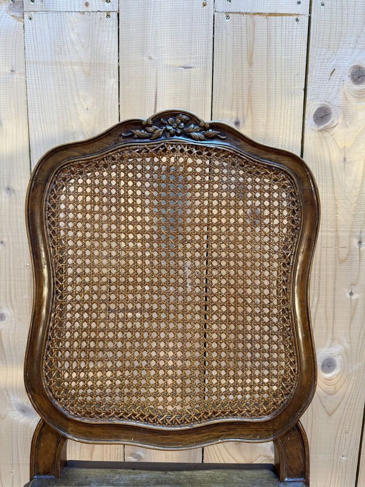 Suite of 10 Louis XV style chairs in walnut and canework