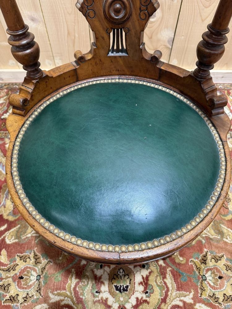 Napoleon III walnut office armchair