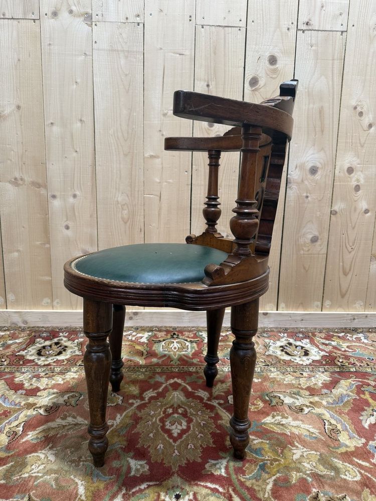 Napoleon III walnut office armchair
