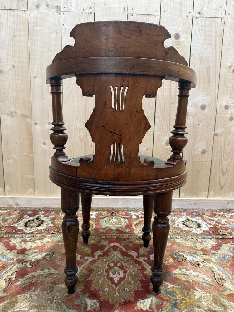 Napoleon III walnut office armchair
