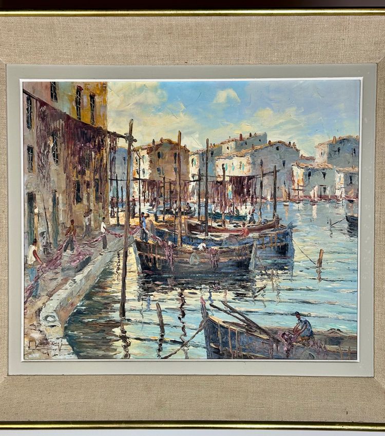 Peinture huile sur toile port de Martigues